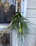 Mini Evergreen Doorknob Decorations. Photo by B. Stark & Lamplust