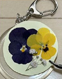 Pressed flower keychain. Photo by Y. Miyake