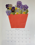 origami calendar w seeds and pressed flowers, Photo by Y. Miyake